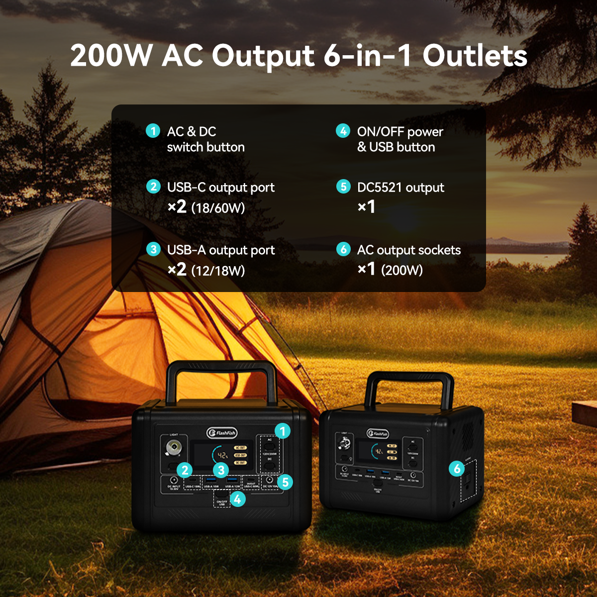 FlashFish T200 200W Portable Power Station
