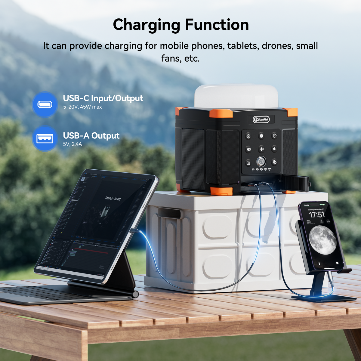 FlashFish FL9-A 20000 mAh Camping Lighting & Speaker power station