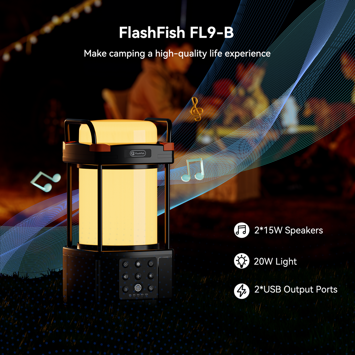 FlashFish FL9-B 23400 mAh Camping Lighting & Speaker power station