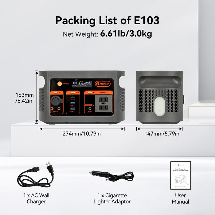 FlashFish E103 300W portable power station