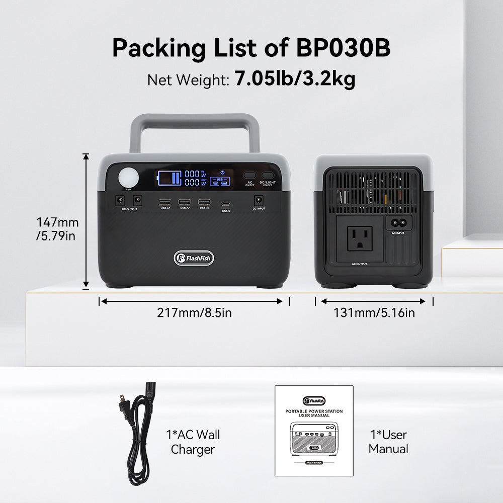 FlashFish BP030B 300W portable power station – Fengjiu New Energy