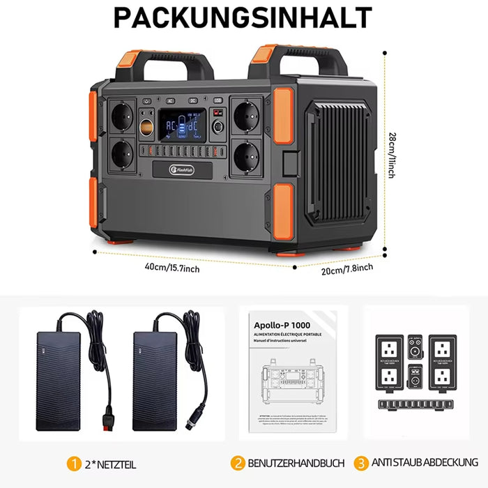 FlashFish F132 1000W portable power station